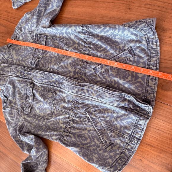 Abercrombie & Fitch Jacket XS Field Utility Floral Camo Green Cotton Distressed - Picture 10 of 16